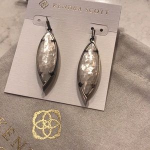 Kendra Scott earrings silver and white pearl